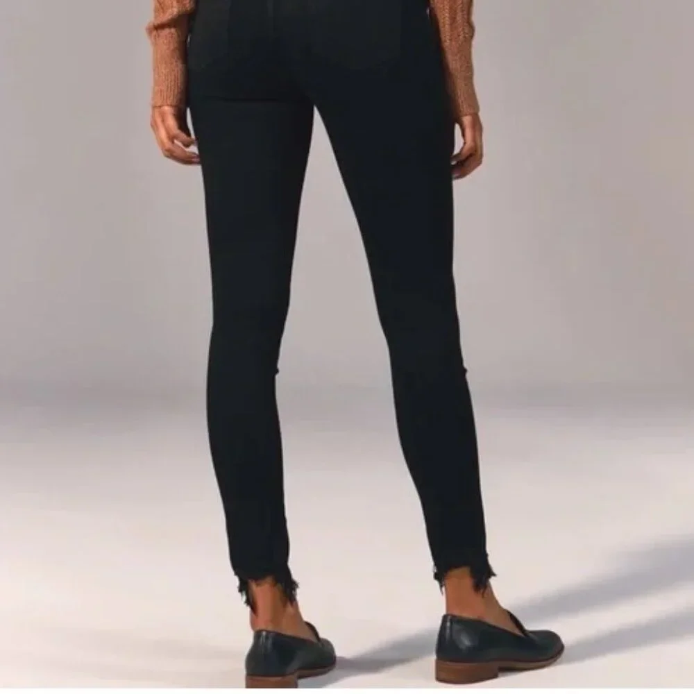 NWT ABERCROMBIE & FITCH - Black Super skinny ankle jeans  SIZE:  00L/24   #R - Picture 3 of 12